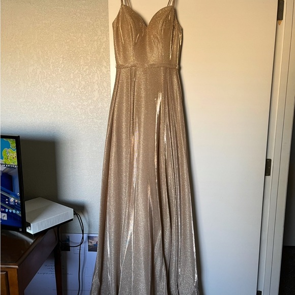 Dresses | Elegant Gold Shimmer Gown | Poshmark